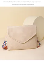 Women's Medium Pu Leather Solid Color Basic Classic Style Square Flip Cover Crossbody Bag main image 5