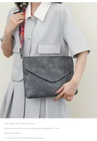 Women's Medium Pu Leather Solid Color Basic Classic Style Square Flip Cover Crossbody Bag main image 3