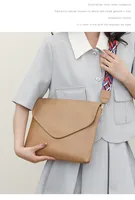 Women's Medium Pu Leather Solid Color Basic Classic Style Square Flip Cover Crossbody Bag main image 2