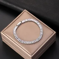 Wholesale Jewelry Elegant Shiny Geometric Copper Bracelets Tennis Chain sku image 1