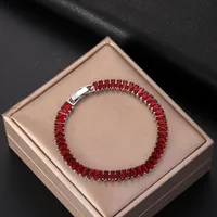 Wholesale Jewelry Elegant Shiny Geometric Copper Bracelets Tennis Chain sku image 3