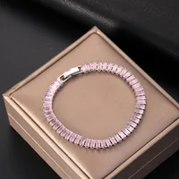 Wholesale Jewelry Elegant Shiny Geometric Copper Bracelets Tennis Chain sku image 4