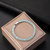 Wholesale Jewelry Elegant Shiny Geometric Copper Bracelets Tennis Chain sku image 8
