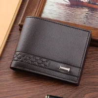 Men's Solid Color PVC Open Small Wallets sku image 1