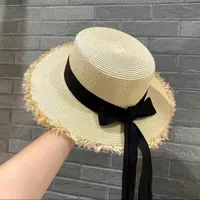 Women's Pastoral Simple Style Color Block Wide Eaves Straw Hat sku image 1