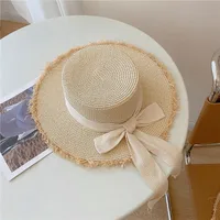 Women's Pastoral Simple Style Color Block Wide Eaves Straw Hat sku image 2