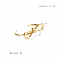 Wholesale Jewelry Simple Style Bow Knot 304 Stainless Steel No Inlaid 18K Gold Plated Gold Plated sku image 2