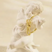Wholesale Jewelry Simple Style Bow Knot 304 Stainless Steel No Inlaid 18K Gold Plated Gold Plated main image 1