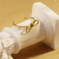 Wholesale Jewelry Simple Style Bow Knot 304 Stainless Steel No Inlaid 18K Gold Plated Gold Plated main image 6