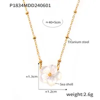 Simple Style Flower Titanium Steel Wholesale Pendant Necklace sku image 1