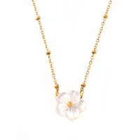Simple Style Flower Titanium Steel Wholesale Pendant Necklace main image 3