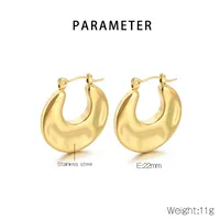 1 Pair Vintage Style Solid Color Plating 304 Stainless Steel 18K Gold Plated Earrings main image 10