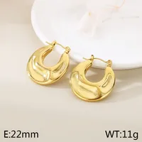 1 Pair Vintage Style Solid Color Plating 304 Stainless Steel 18K Gold Plated Earrings sku image 1