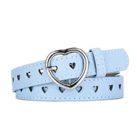 Creative  Peach Heart Buckle Belt Ladies Fashion Love Hole Hollow Simple Decoration Jeans Belt sku image 7