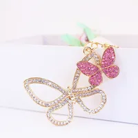 Glam Butterfly Zinc Alloy Inlay Rhinestones Women's Bag Pendant Keychain sku image 2