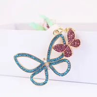 Glam Butterfly Zinc Alloy Inlay Rhinestones Women's Bag Pendant Keychain sku image 1