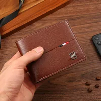 Men's Solid Color PVC Open Small Wallets main image 3