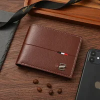 Men's Solid Color PVC Open Small Wallets sku image 3
