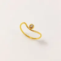 Wholesale Jewelry Simple Style Classic Style Commute Round Waves 304 Stainless Steel Titanium Steel Zircon 18K Gold Plated Inlay Rings main image 1