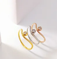 Wholesale Jewelry Simple Style Classic Style Commute Round Waves 304 Stainless Steel Titanium Steel Zircon 18K Gold Plated Inlay Rings main image 4