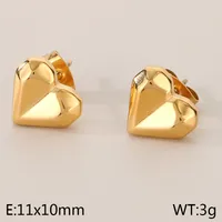1 Pair Sweet Simple Style Heart Shape 304 Stainless Steel 18K Gold Plated Ear Studs sku image 1
