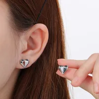 1 Pair Sweet Simple Style Heart Shape 304 Stainless Steel 18K Gold Plated Ear Studs main image 3