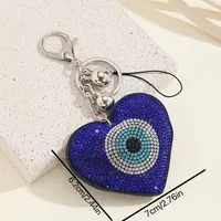 Basic Heart Shape Eye Rhinestone Plating Keychain main image 7
