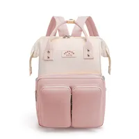 Waterproof Color Block Daily Diaper Backpack main image 4