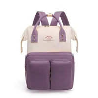 Waterproof Color Block Daily Diaper Backpack main image 5