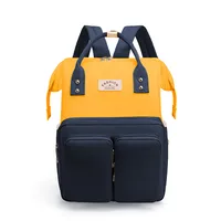 Waterproof Color Block Daily Diaper Backpack sku image 6
