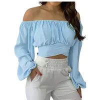 Women's Long Sleeve Blouses Casual Solid Color main image 1