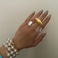Wholesale Jewelry Simple Style Classic Style Oval 316 Stainless Steel  18K Gold Plated Plating Rings main image 6
