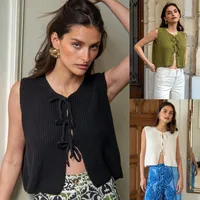 Summer  Women's Knitted Coat Solid Color Belt Cardigan Personality Fashion Upper Body Elegant Style Commuter Quality main image 1