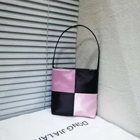 Women's Mini Canvas Color Block Vintage Style Classic Style Square Magnetic Buckle Shoulder Bag sku image 33