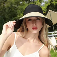 Women's Casual Simple Style Color Block Big Eaves Sun Hat main image 5