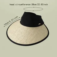 Women's Casual Simple Style Color Block Big Eaves Sun Hat main image 6