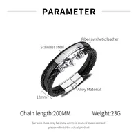 Vintage Style Anchor Pu Leather Alloy Men's Bangle main image 6
