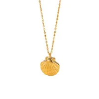 Wholesale Jewelry Casual Simple Style Shell 304 Stainless Steel 18K Gold Plated Scallop Polishing Plating Pendant Necklace main image 2