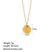 Wholesale Jewelry Casual Simple Style Shell 304 Stainless Steel 18K Gold Plated Scallop Polishing Plating Pendant Necklace main image 3