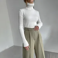 Slim Fit Turtleneck Knitting Sweater Autumn And Winter Plus Size Lengthened Bottoming Shirt European Style Long Sleeve Solid Color Commute main image 3