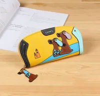 Women's Cartoon Dog Pu Leather Zipper Wallets sku image 2
