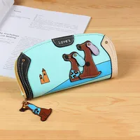 Women's Cartoon Dog Pu Leather Zipper Wallets sku image 3