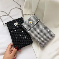 Internet Celebrity Style Casual Street Diamond Shiny Chain Shoulder Messenger Bag Trendy Fashion Shiny Personalized Phone Bag main image 5