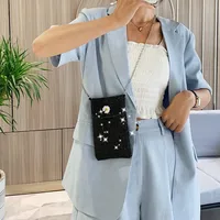 Internet Celebrity Style Casual Street Diamond Shiny Chain Shoulder Messenger Bag Trendy Fashion Shiny Personalized Phone Bag main image 2