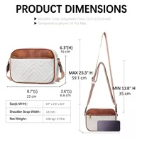 In Stock  Hot Sale Quilted Embroidered Plaid Color Matching Retro Shoulder Bag Zipper Shoulder Strap Messenger Bag Wallet Small Square Bag main image 5