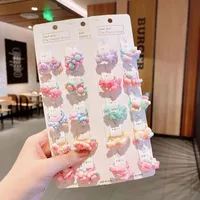 Korean Little Girl Hair Accessories Girl's Cute Candy Animal Does Not Harm Hair Tie Hair Elastic Hair Rope Hair Ring Set sku image 1