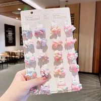 Korean Little Girl Hair Accessories Girl's Cute Candy Animal Does Not Harm Hair Tie Hair Elastic Hair Rope Hair Ring Set sku image 2