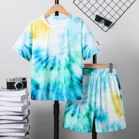 Casual Tie Dye Polyester Boys Clothing Sets sku image 2