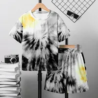 Casual Tie Dye Polyester Boys Clothing Sets sku image 16