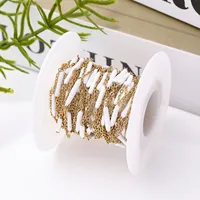1 Roll 5 M 304 Stainless Steel 18K Gold Plated Polished Cable Chain Jewelry Accessories sku image 1